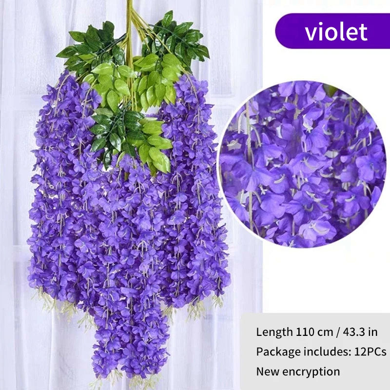 Guangdong Wisteria Hanging Garland Artificial Flowers for Wedding