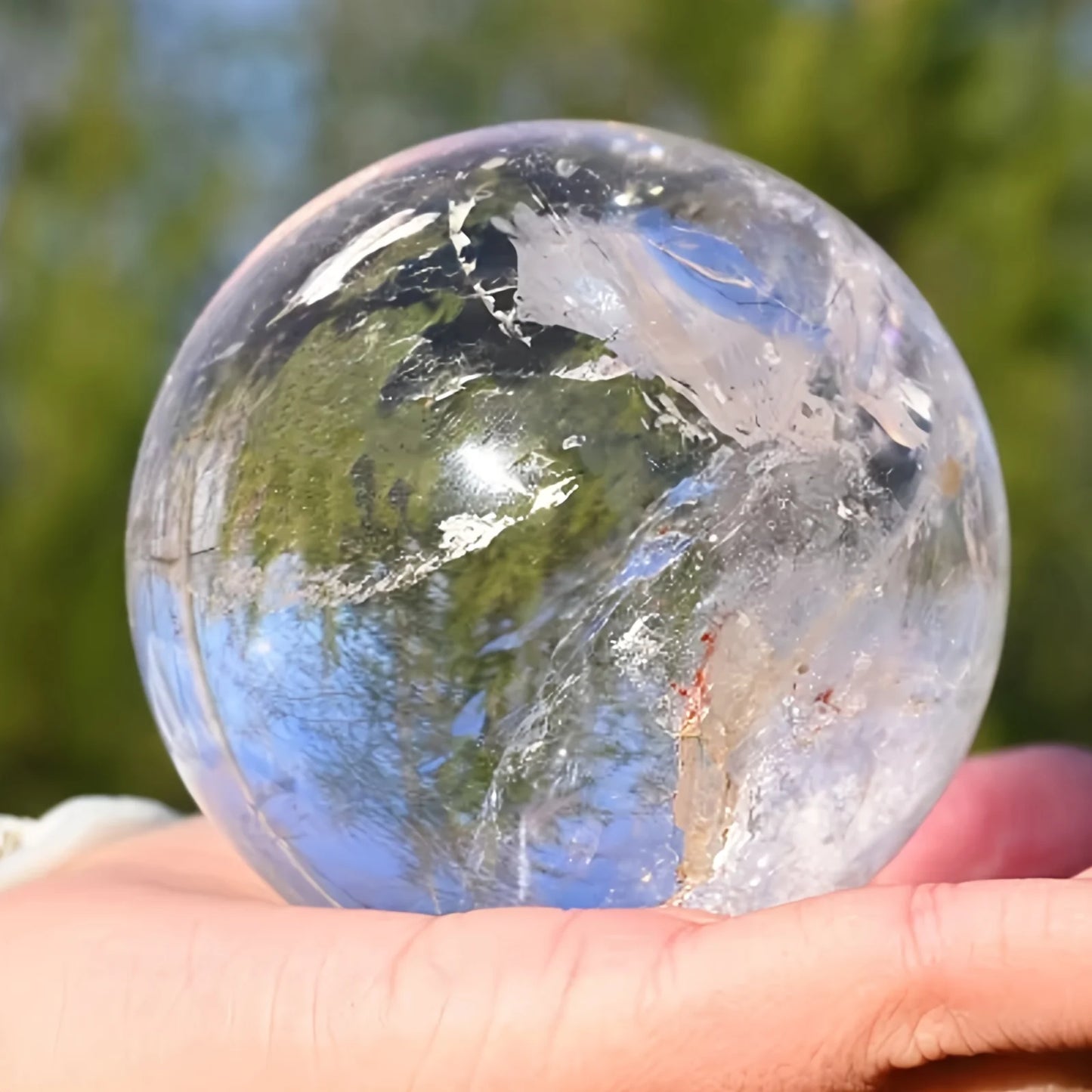 CrystalHola Clear Quartz Sphere Elegant Home Decor Gift
