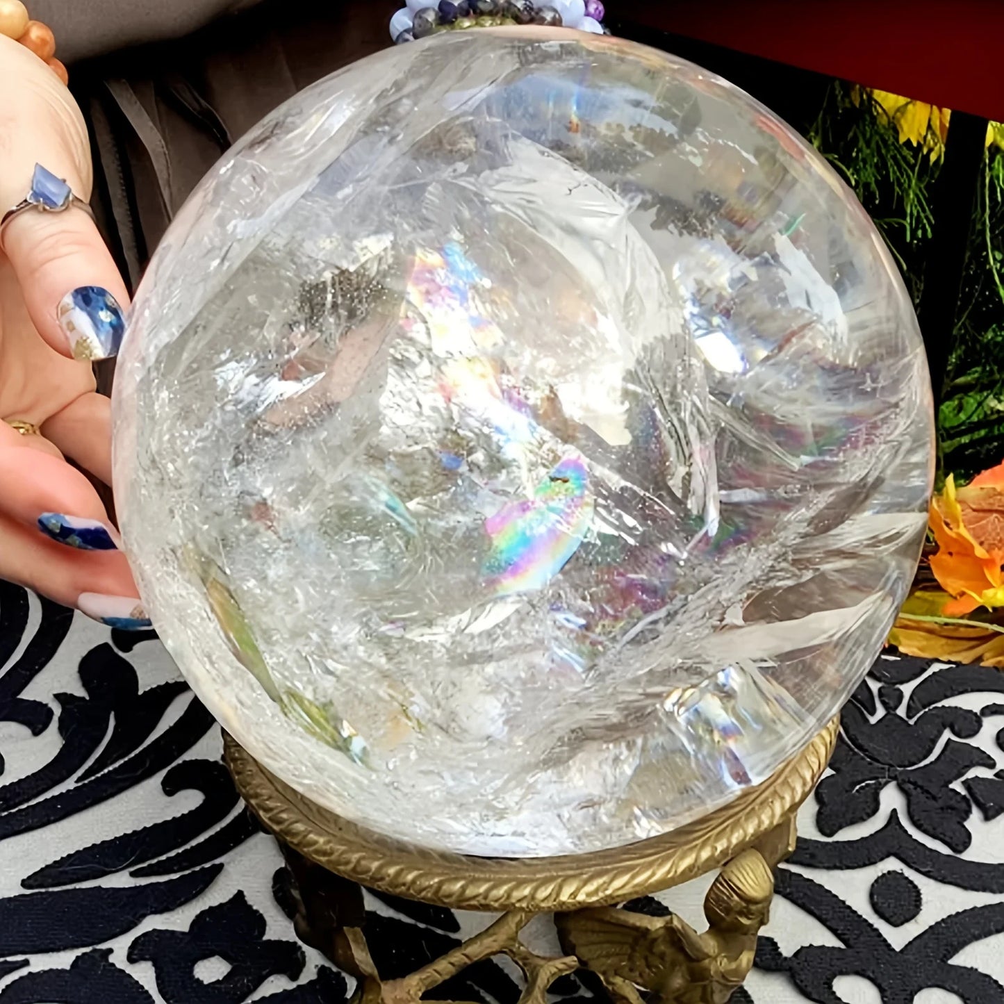CrystalHola Clear Quartz Sphere Elegant Home Decor Gift