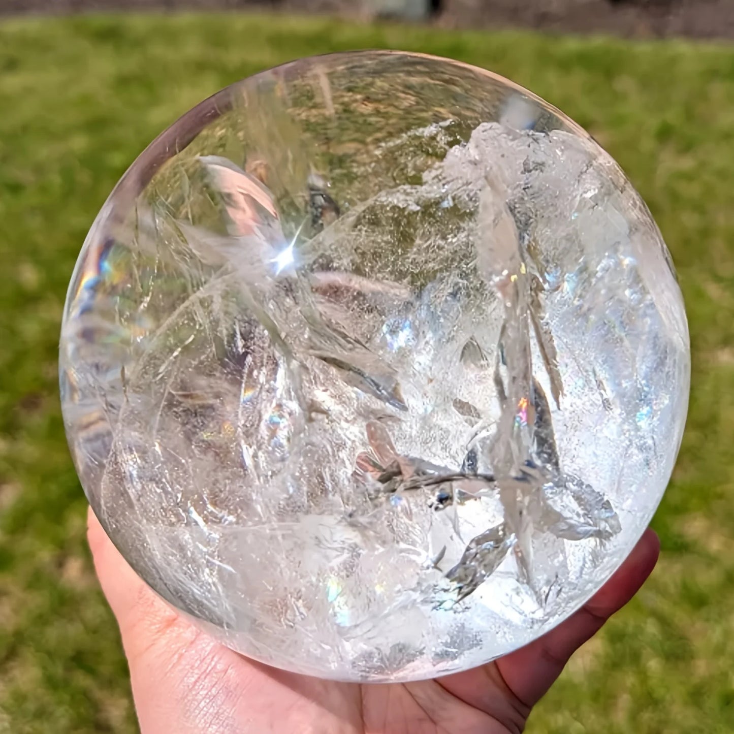 CrystalHola Clear Quartz Sphere Elegant Home Decor Gift