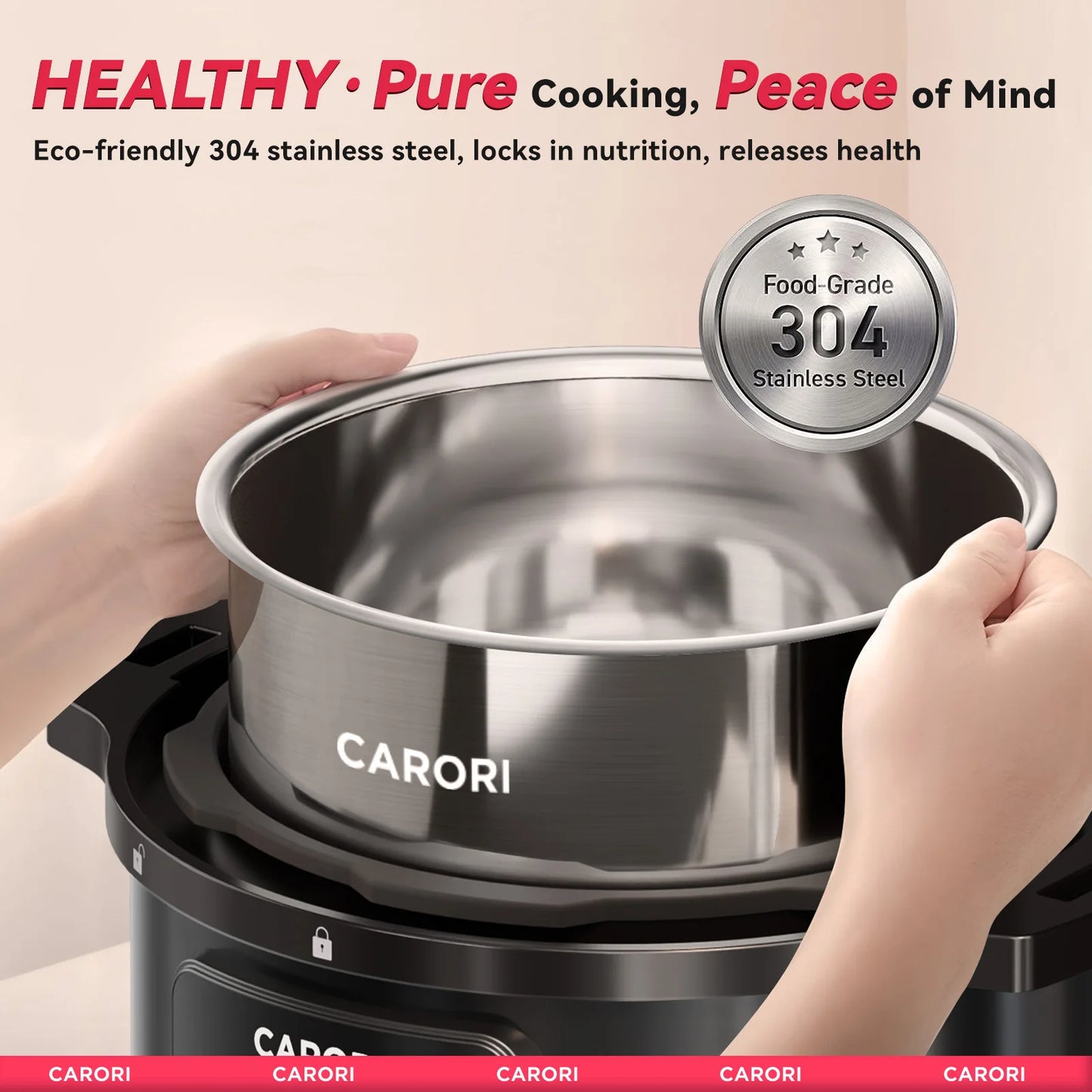 Carori 1200W 12-In-1 Electric Pressure Cooker Multi-Function Steamer