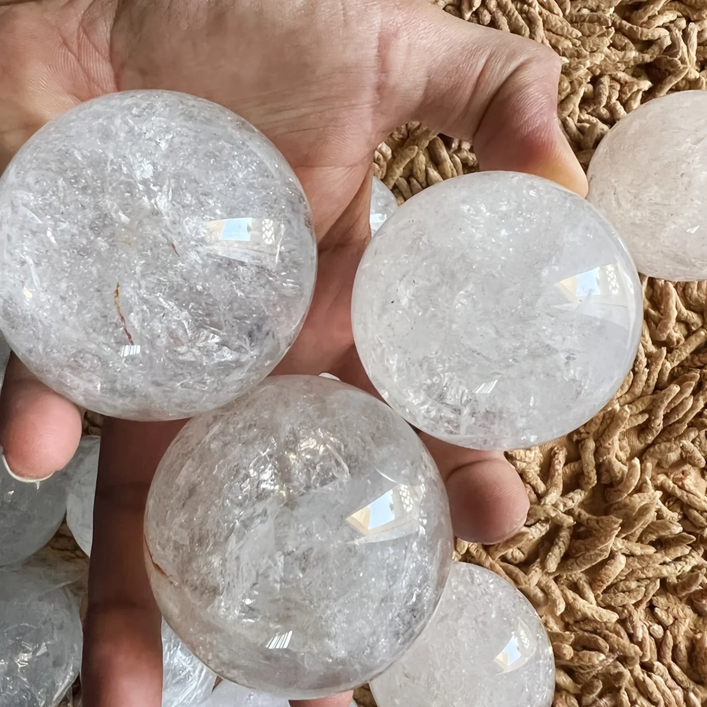 CrystalHola Clear Quartz Sphere Elegant Home Decor Gift