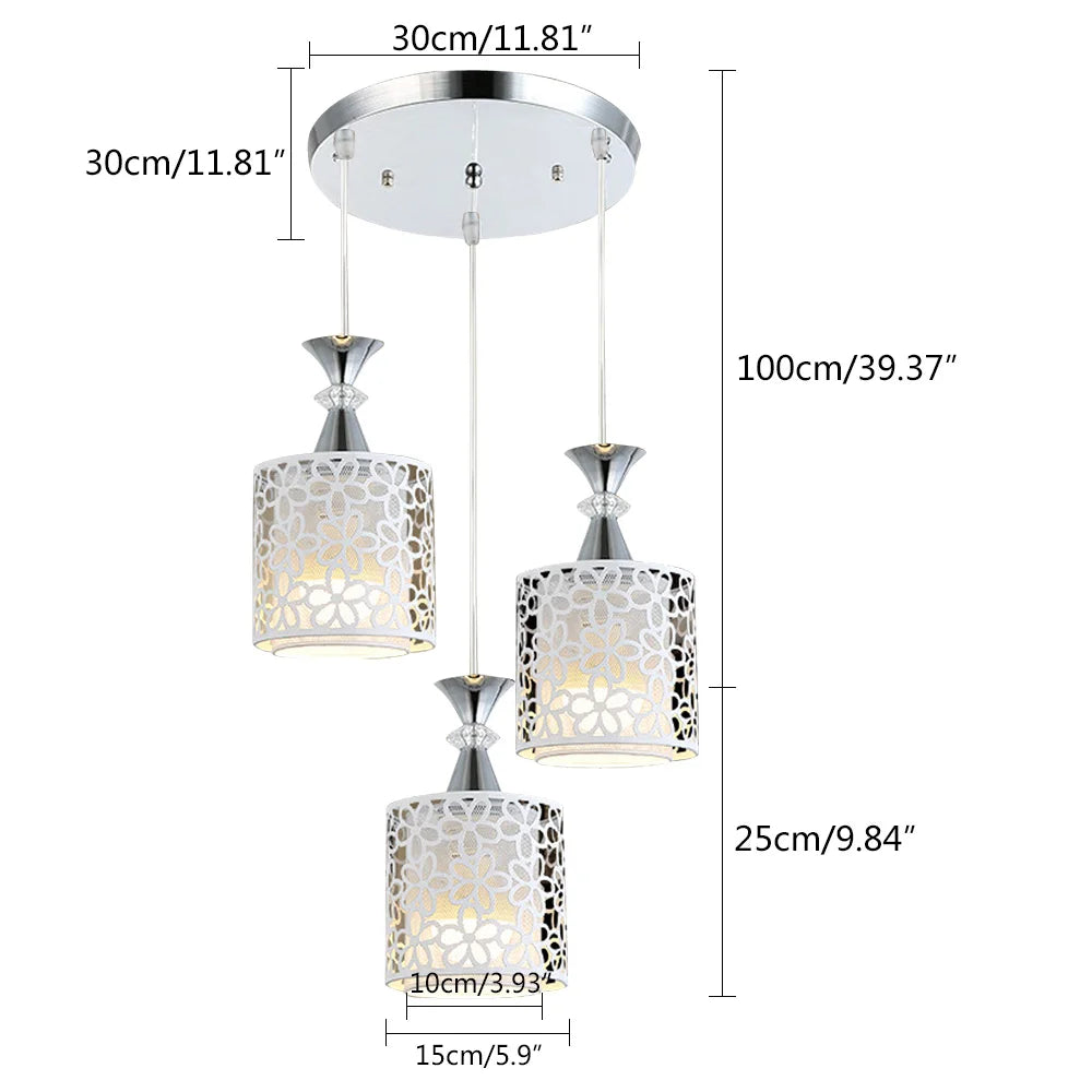 Petal LED Pendant Light E27 Three-Light Ceiling Chandelier