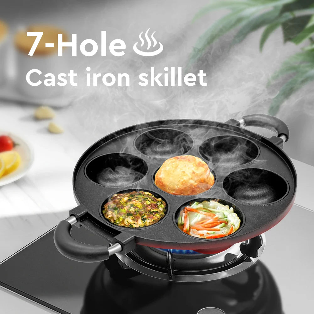 Versatile Cast Iron Omelette And Cake Pan With Nonstick Surface
