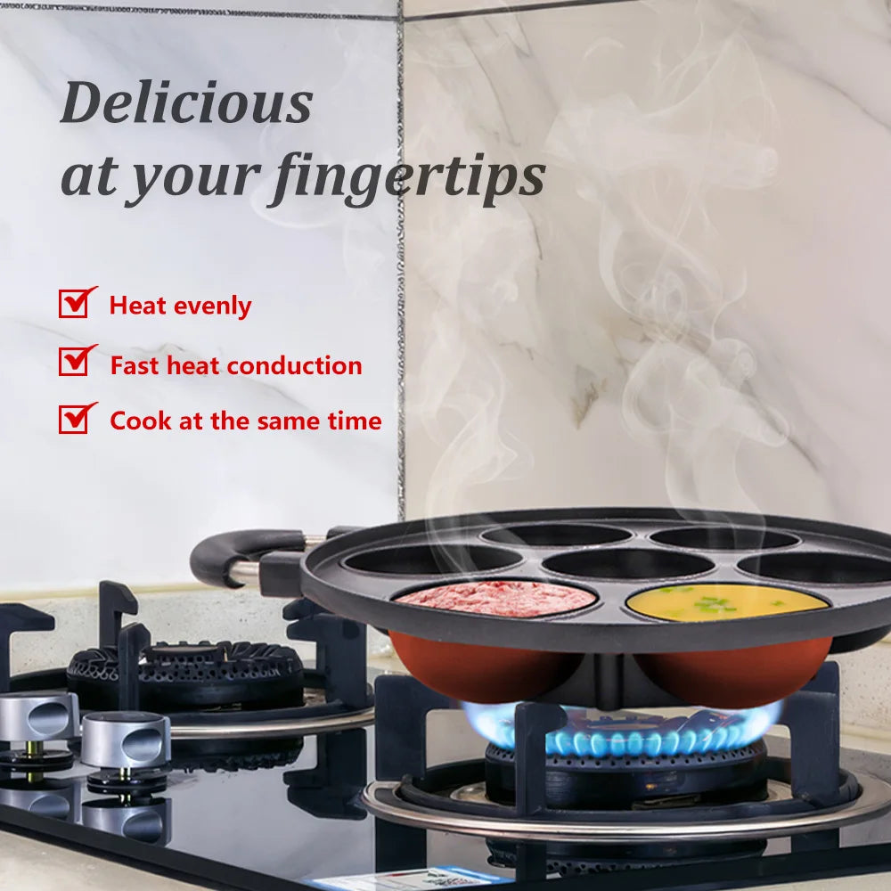 Versatile Cast Iron Omelette And Cake Pan With Nonstick Surface