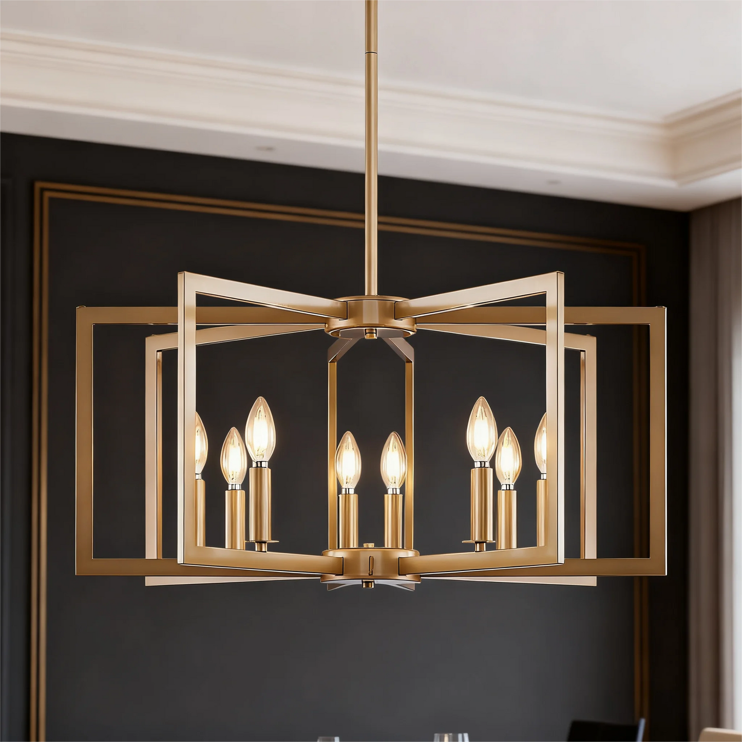 ARLGSITE Geometric Chandelier Pendant Light Fixture 6 To 8 Lights