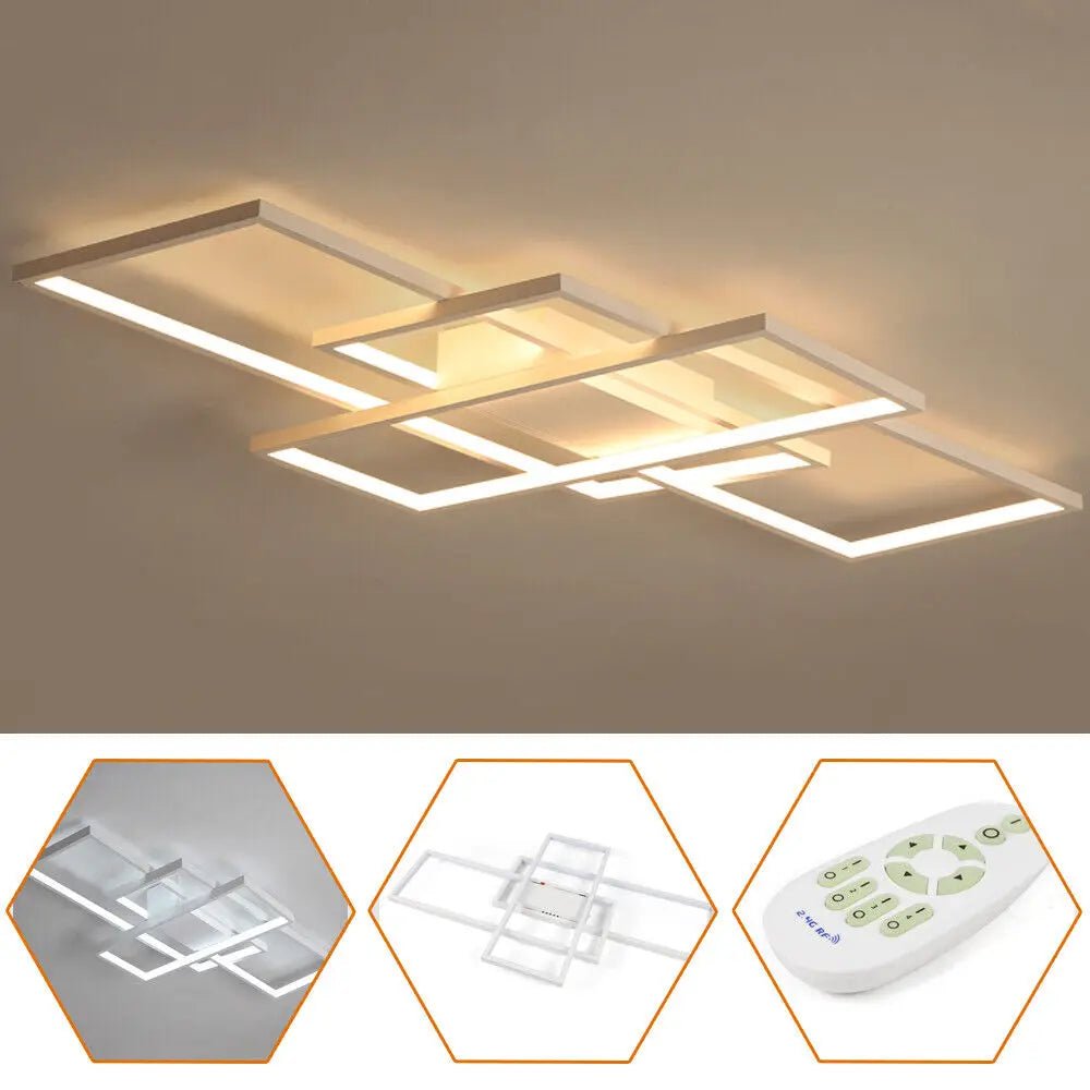 LOYALHEARTD Modern LED Square Ceiling Light Dimmable With Remote