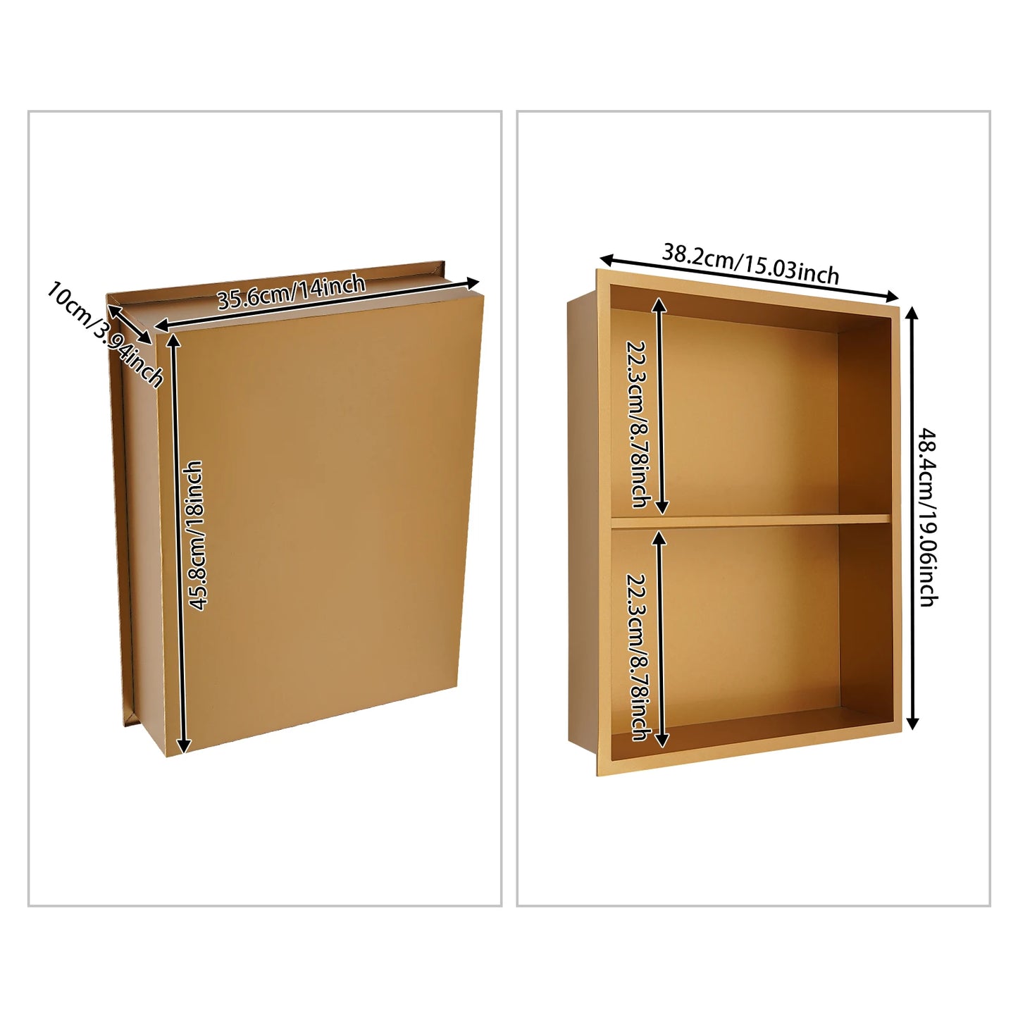 Stainless Steel Recessed Wall Niche Shelf Dual Tier Shower