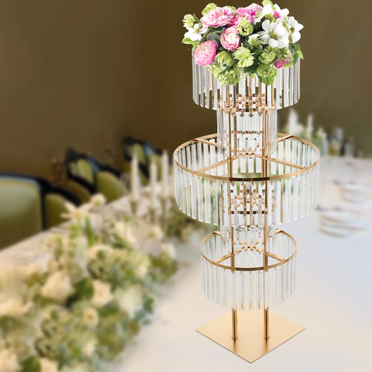 Five-Tier Acrylic Wedding Centerpiece Stand for Flowers
