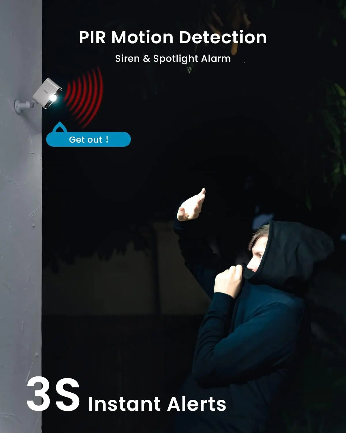 IEGEEK 2K Wireless Outdoor Security Camera Night Vision Rechargeable Battery