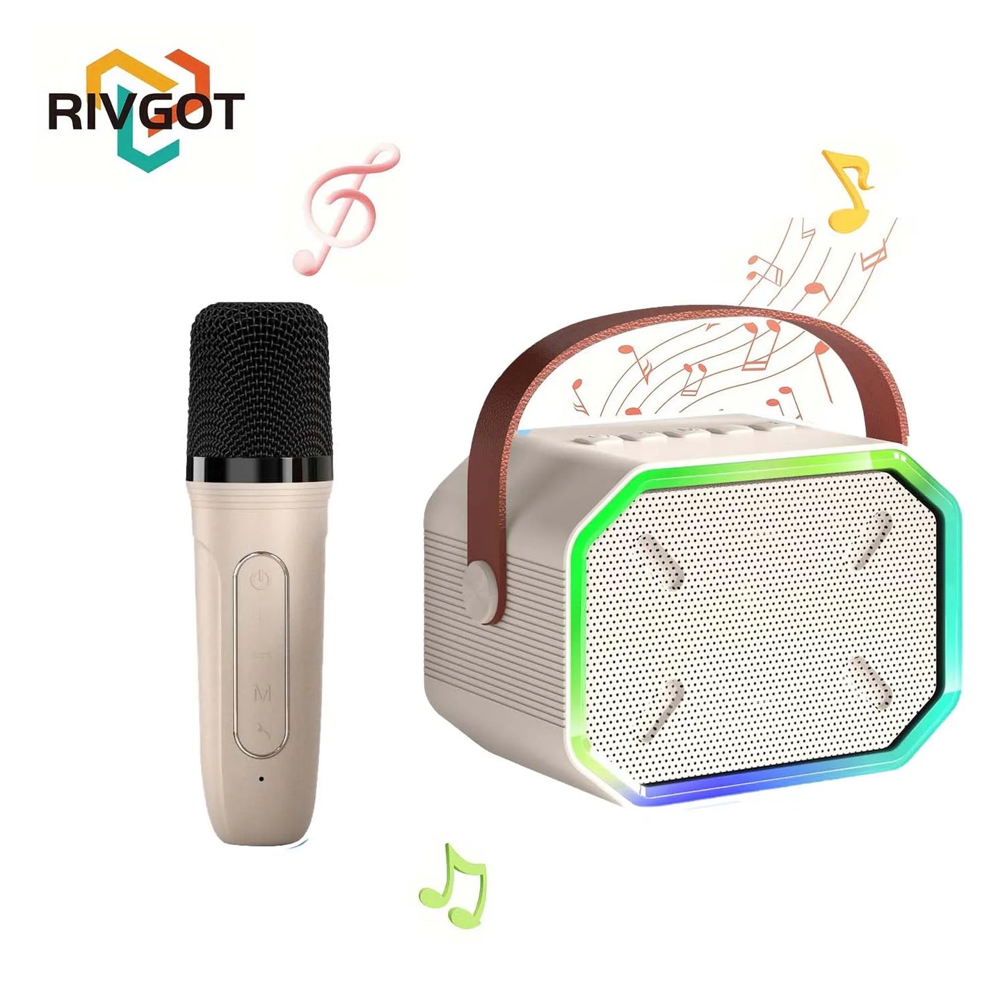RIVGOTCN Mini Bluetooth Karaoke Machine for Kids Portable Wireless