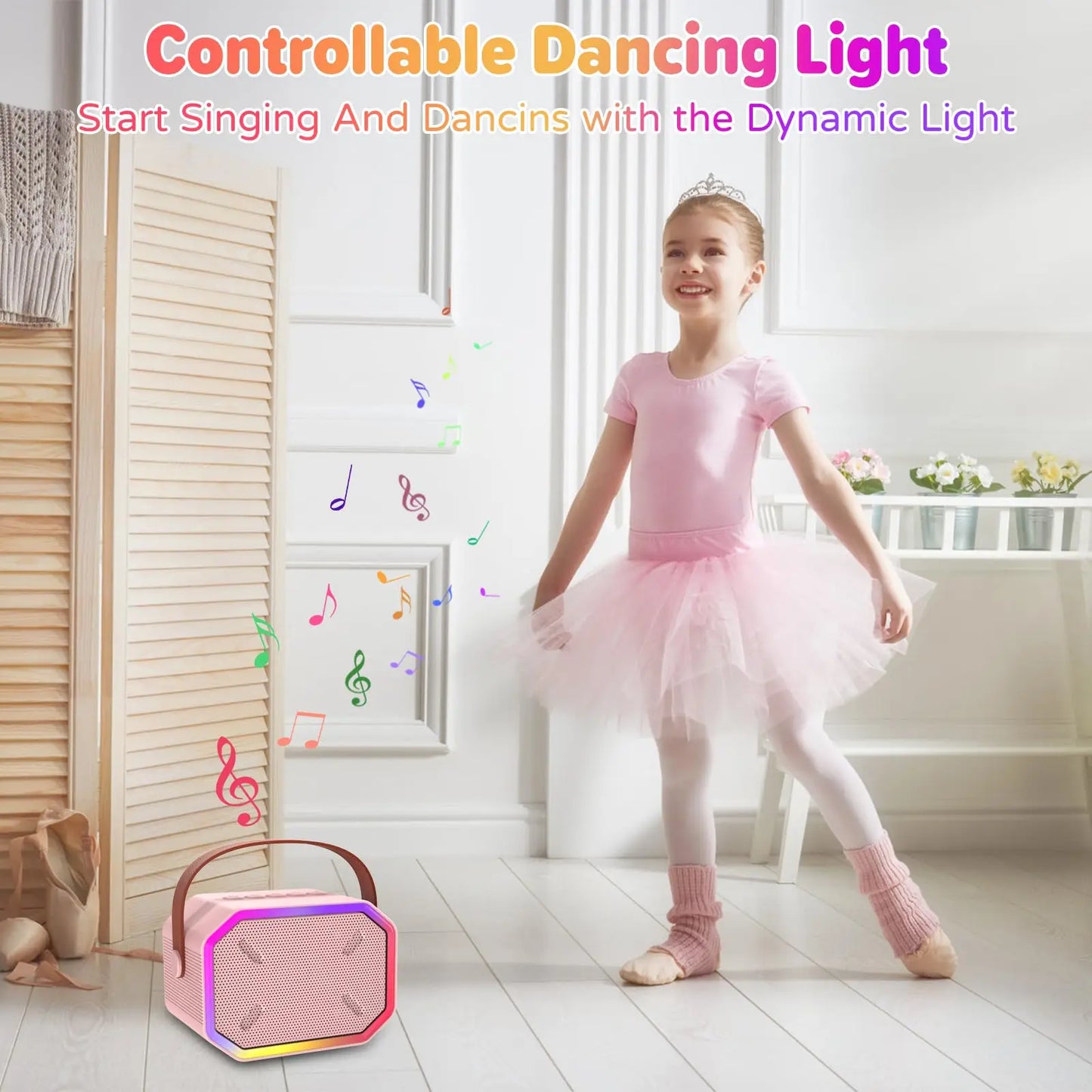 RIVGOTCN Mini Bluetooth Karaoke Machine for Kids Portable Wireless