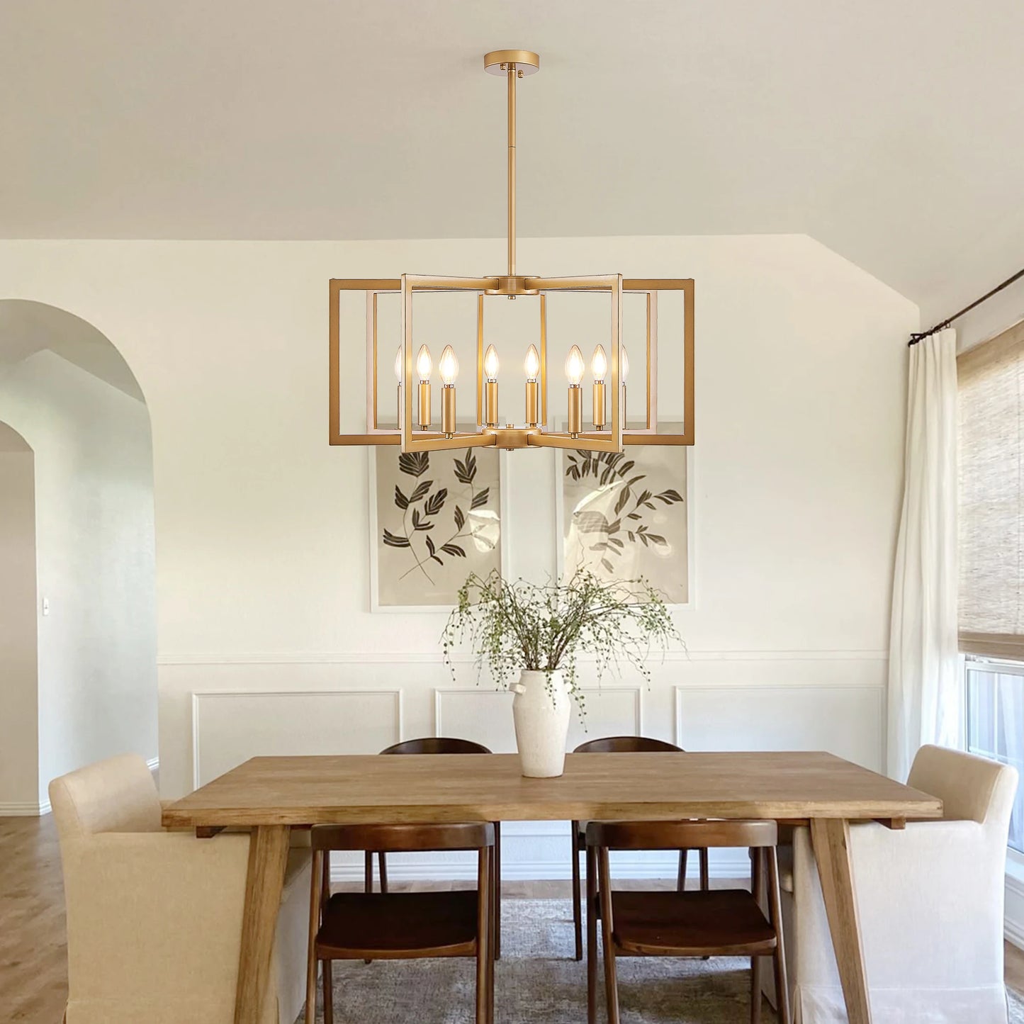 ARLGSITE Geometric Chandelier Pendant Light Fixture 6 To 8 Lights