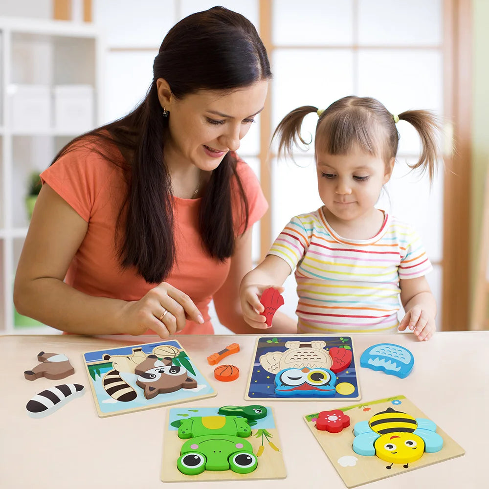 Hign-concerned Animal Wooden Puzzles For Toddlers Educational Toys