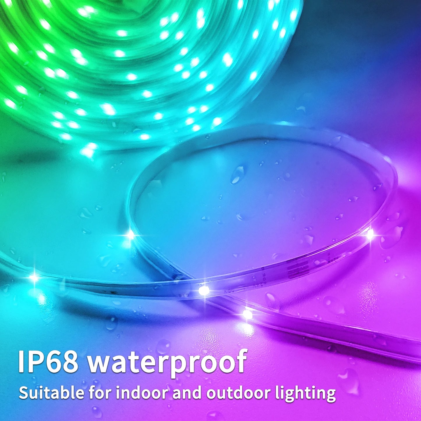 Segrass Outdoor RGB LED Strip Lights IP68 Waterproof with Remote