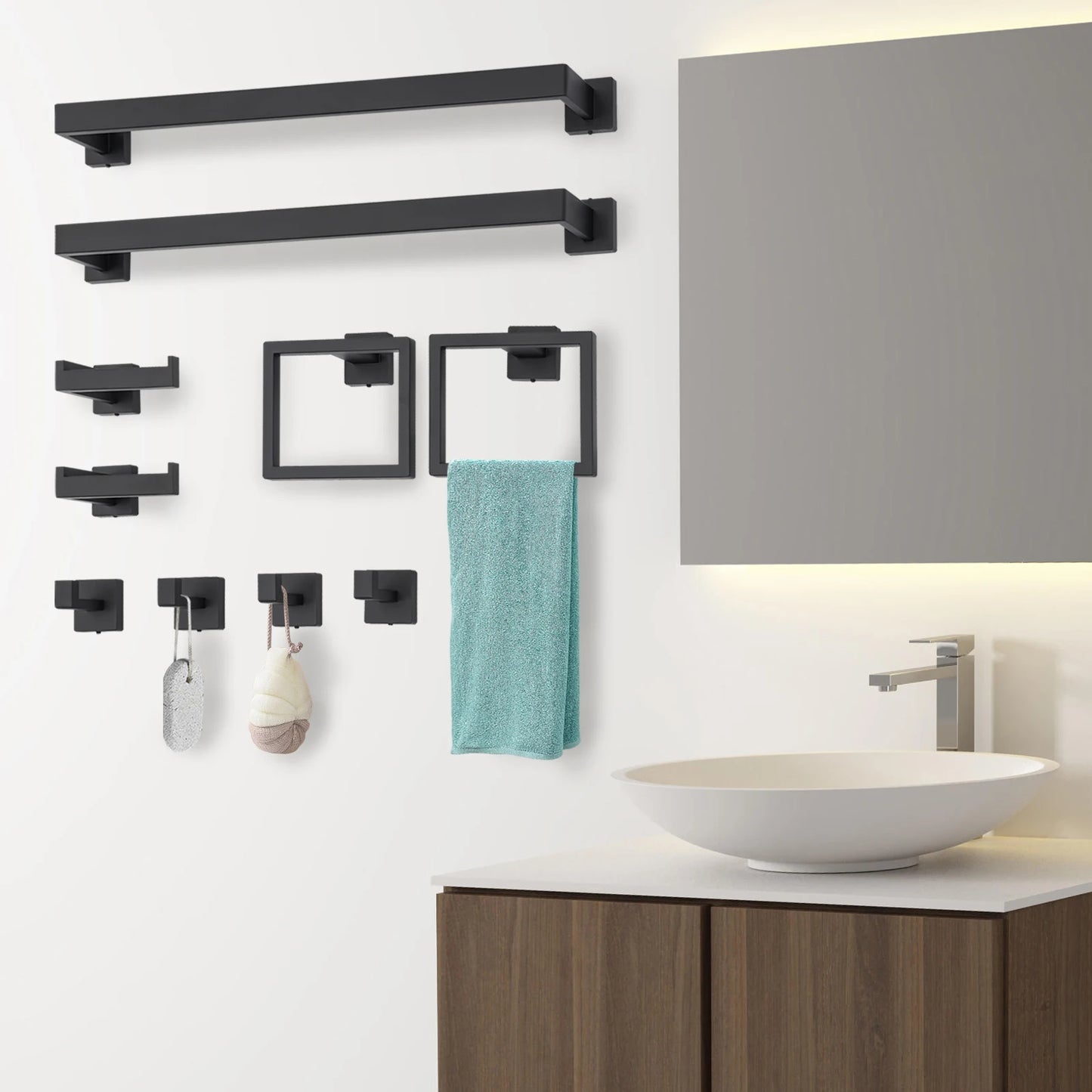 Wall Mount Bathroom Accessories Steel Toilet Paper Holder Towel Rack