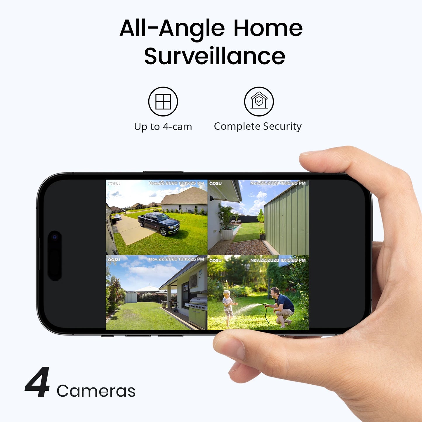 Dekco 3MP Solar WiFi Security Camera System Kit Outdoor
