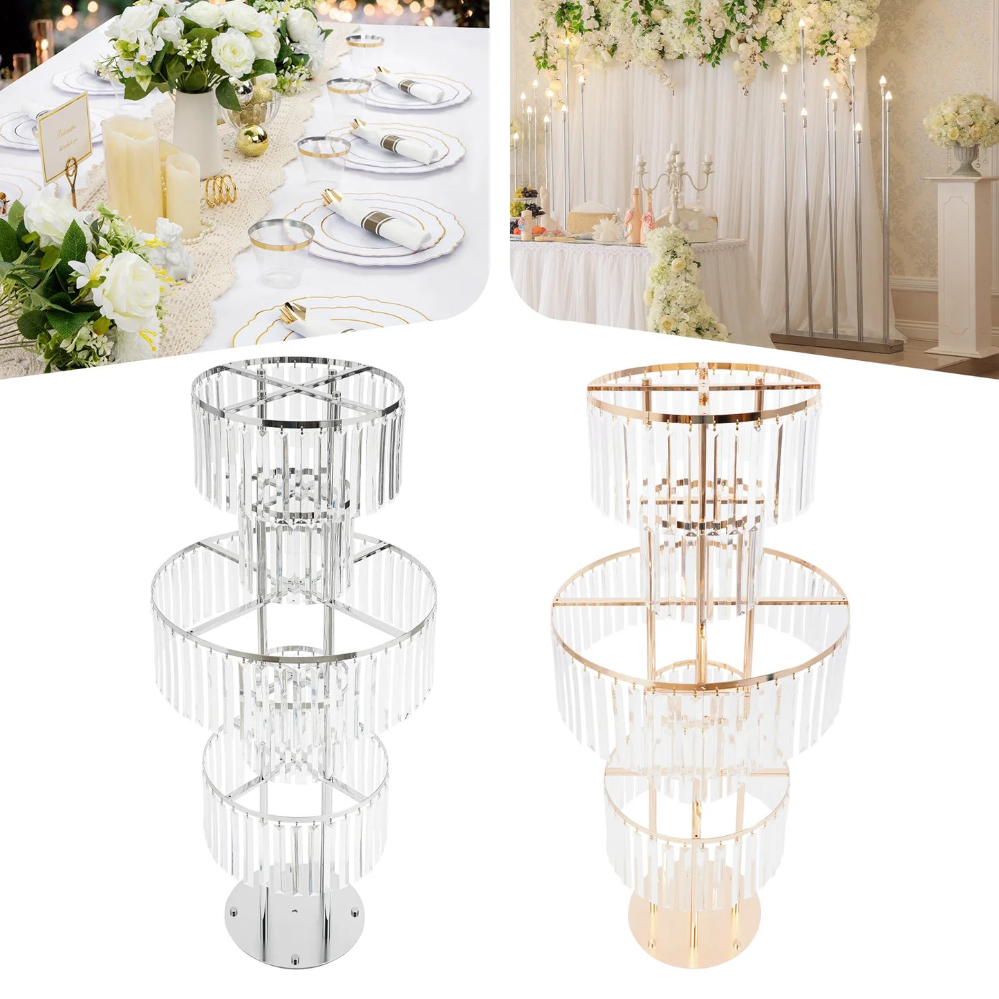 Five-Tier Acrylic Wedding Centerpiece Stand for Flowers