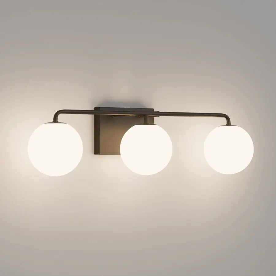 Mid Century Modern Vanity Lights 3 Light Glass Globe Fixture