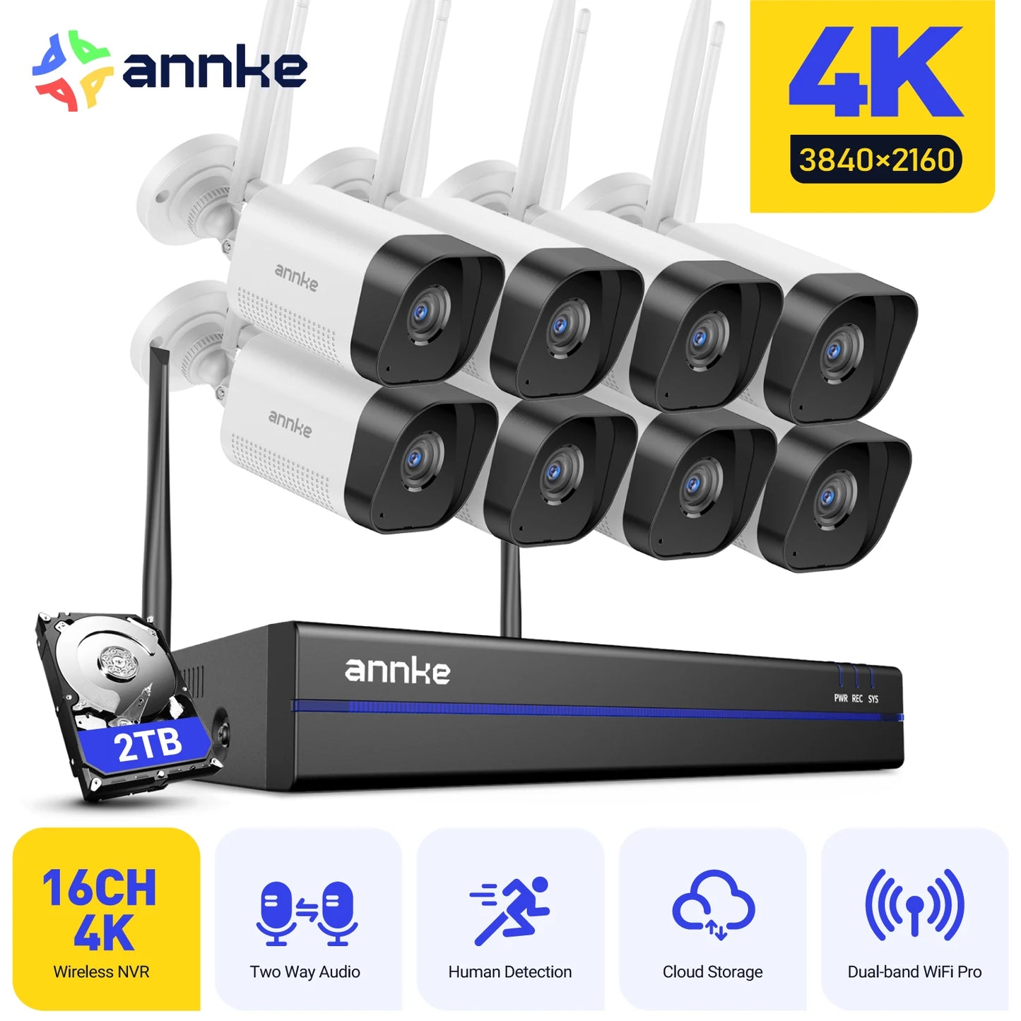 ANNKE 8MP WiFi Security Camera System Kit