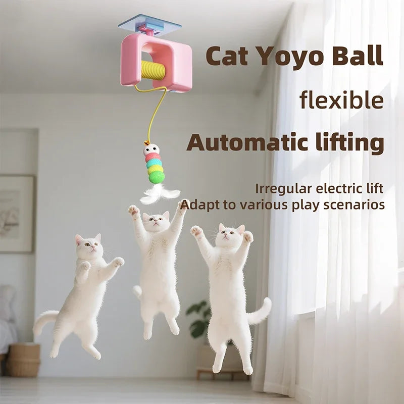 Interactive Cat Toy Swing Disc With Bell Hanging Rope Teaser