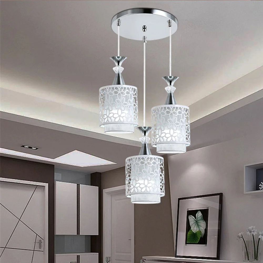 Petal LED Pendant Light E27 Three-Light Ceiling Chandelier