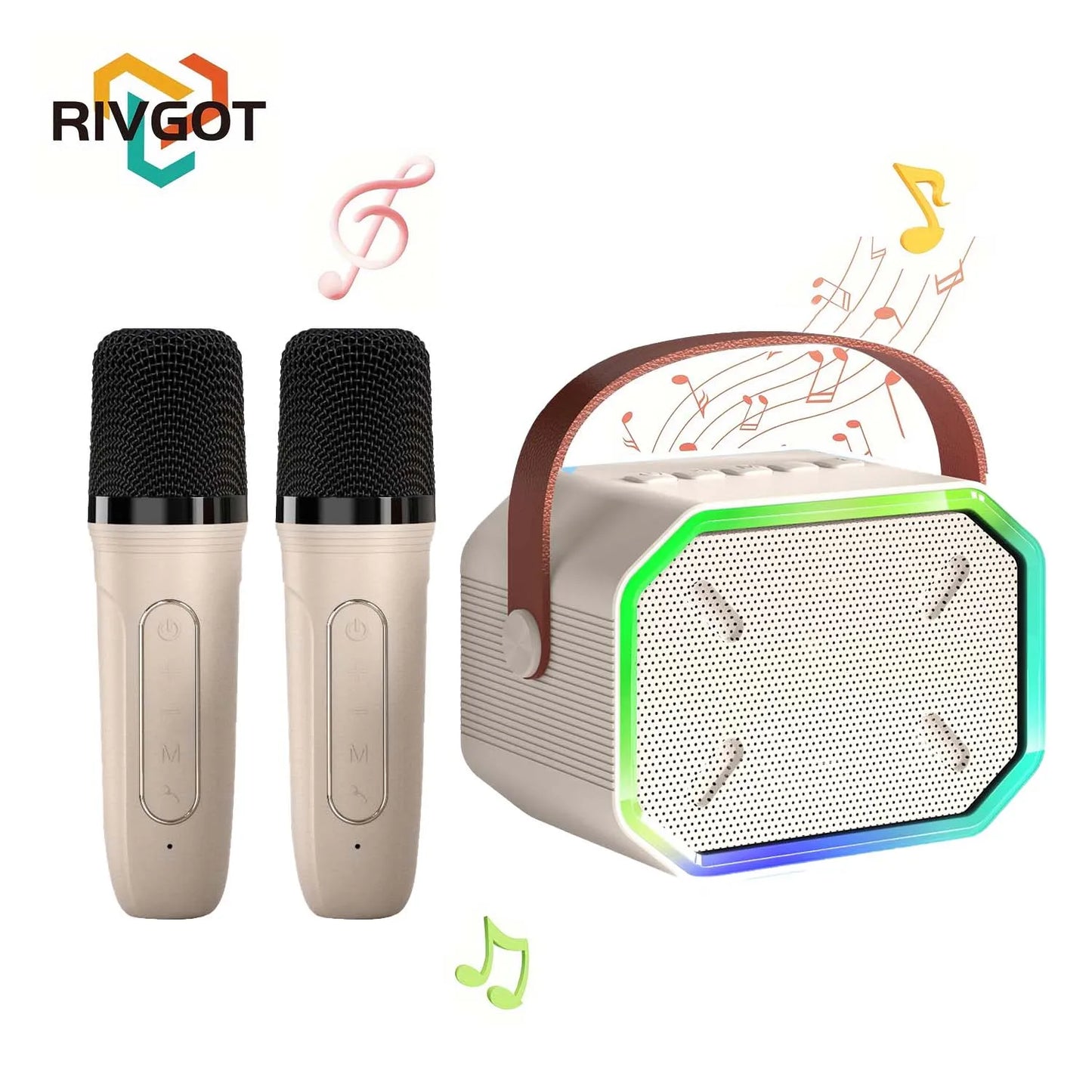 RIVGOTCN Mini Bluetooth Karaoke Machine for Kids Portable Wireless