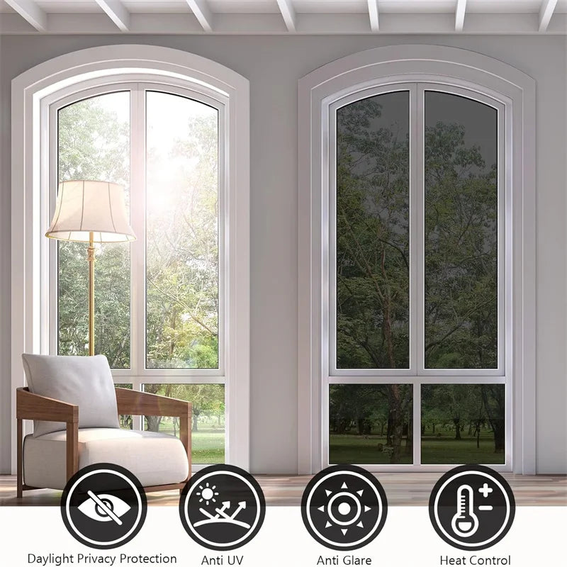 Daytime Privacy One Way Window Film Non Adhesive Static Cling