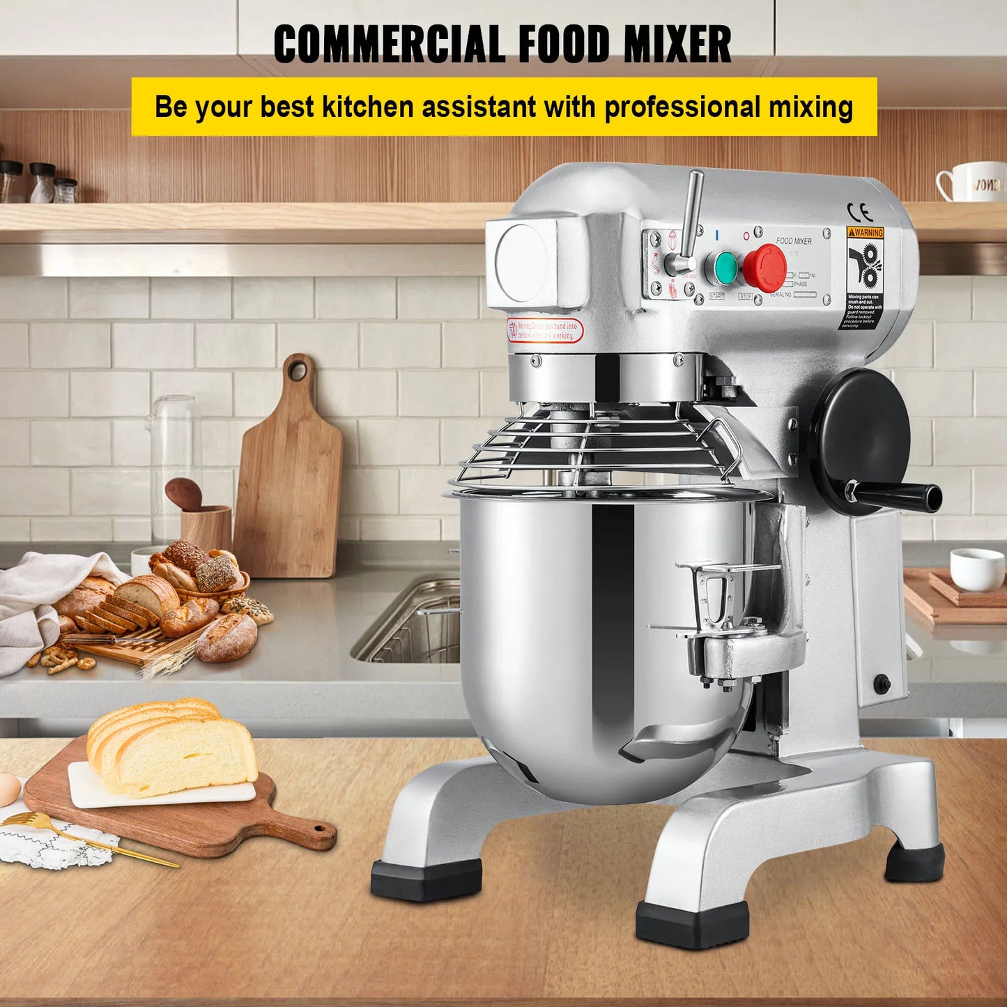 SucceBuy Stainless Steel Electric Dough Mixer Stand Blender