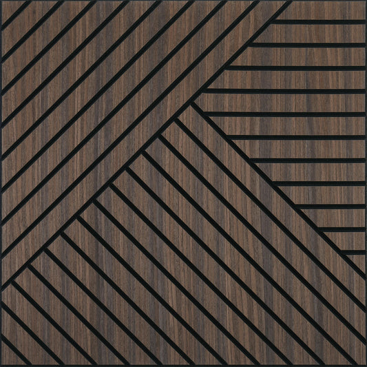 Hign-concerned 4-Pack Acoustic 3D Wood Slat Wall Panels Self-Adhesive