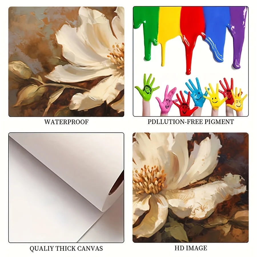 Hign-concerned Canvas Flower Painting Poster Wall Art For Home Decor