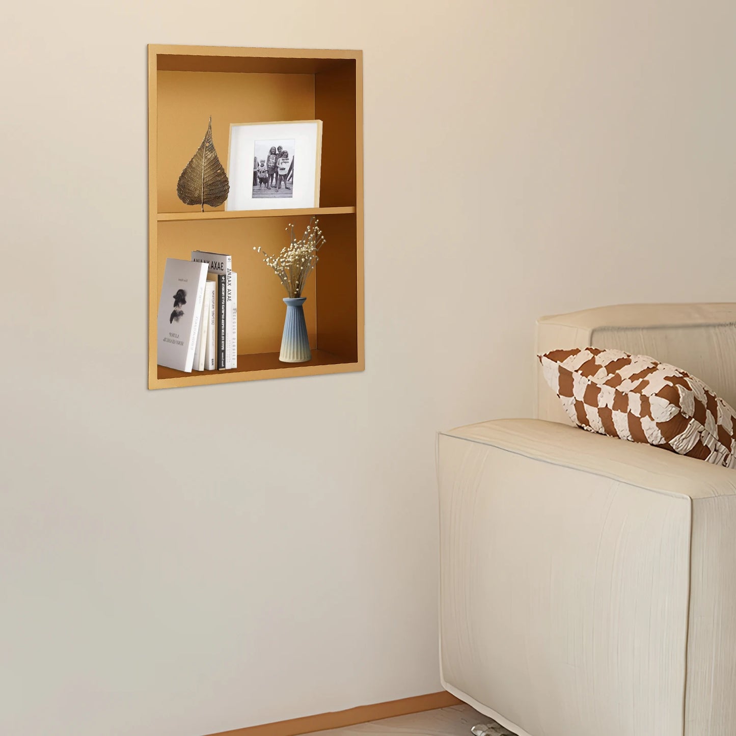 Stainless Steel Recessed Wall Niche Shelf Dual Tier Shower