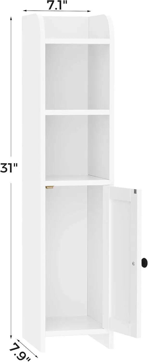 Compact Corner Bathroom Storage Cabinet With Door And Shelves