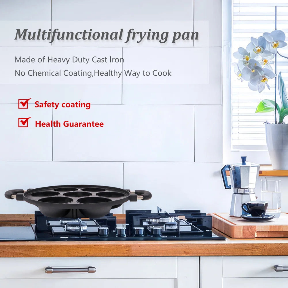 Versatile Cast Iron Omelette And Cake Pan With Nonstick Surface