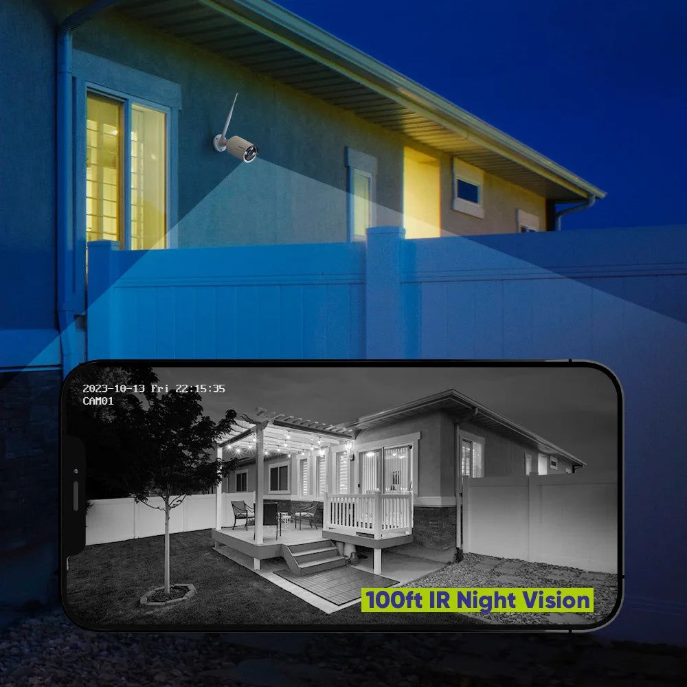 SANNCE 6-Pack 5MP WiFi Outdoor Cameras With 10-Channel NVR Kit