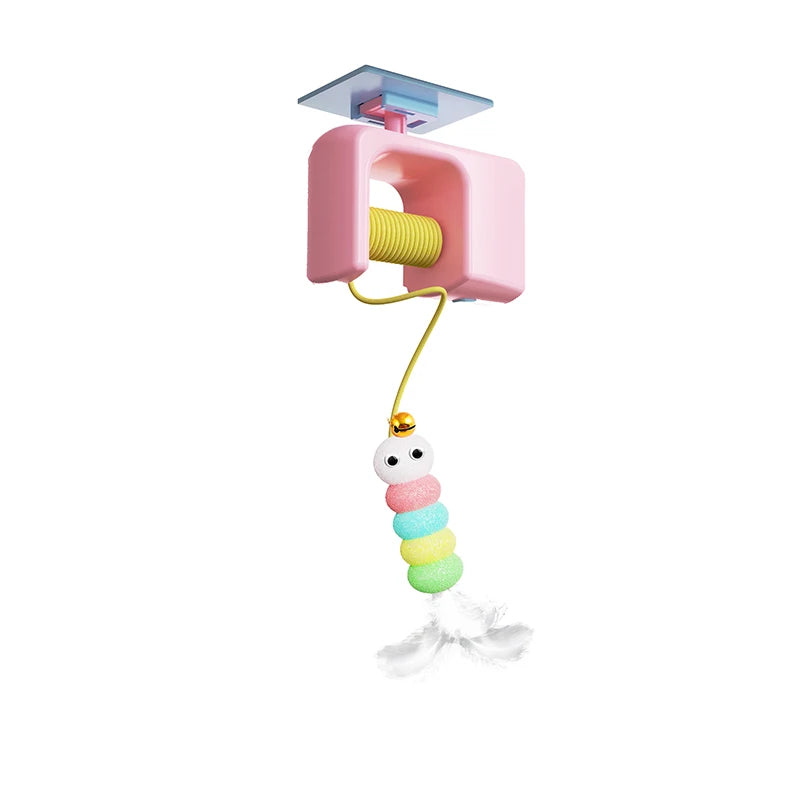 Interactive Cat Toy Swing Disc With Bell Hanging Rope Teaser
