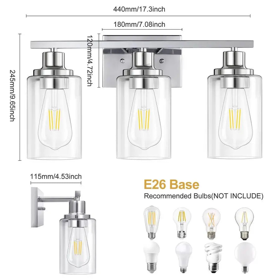 Light Vanity Light Fixtures Bathroom Wall Sconces Modern Glass Shades