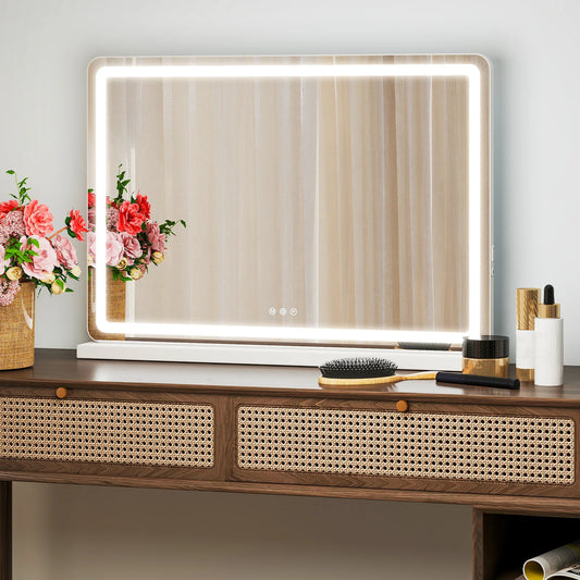 JHK LED Vanity Mirror With Lights Aluminum Frame Dimmable Modes