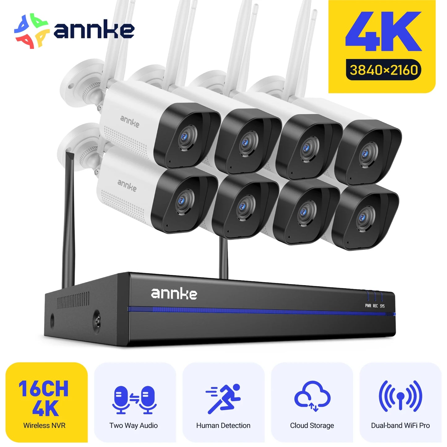 ANNKE 8MP WiFi Security Camera System Kit