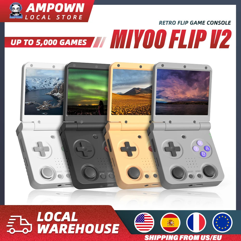 MIYOO Flip V2 Handheld Console Onion OS Linux Gaming Portable