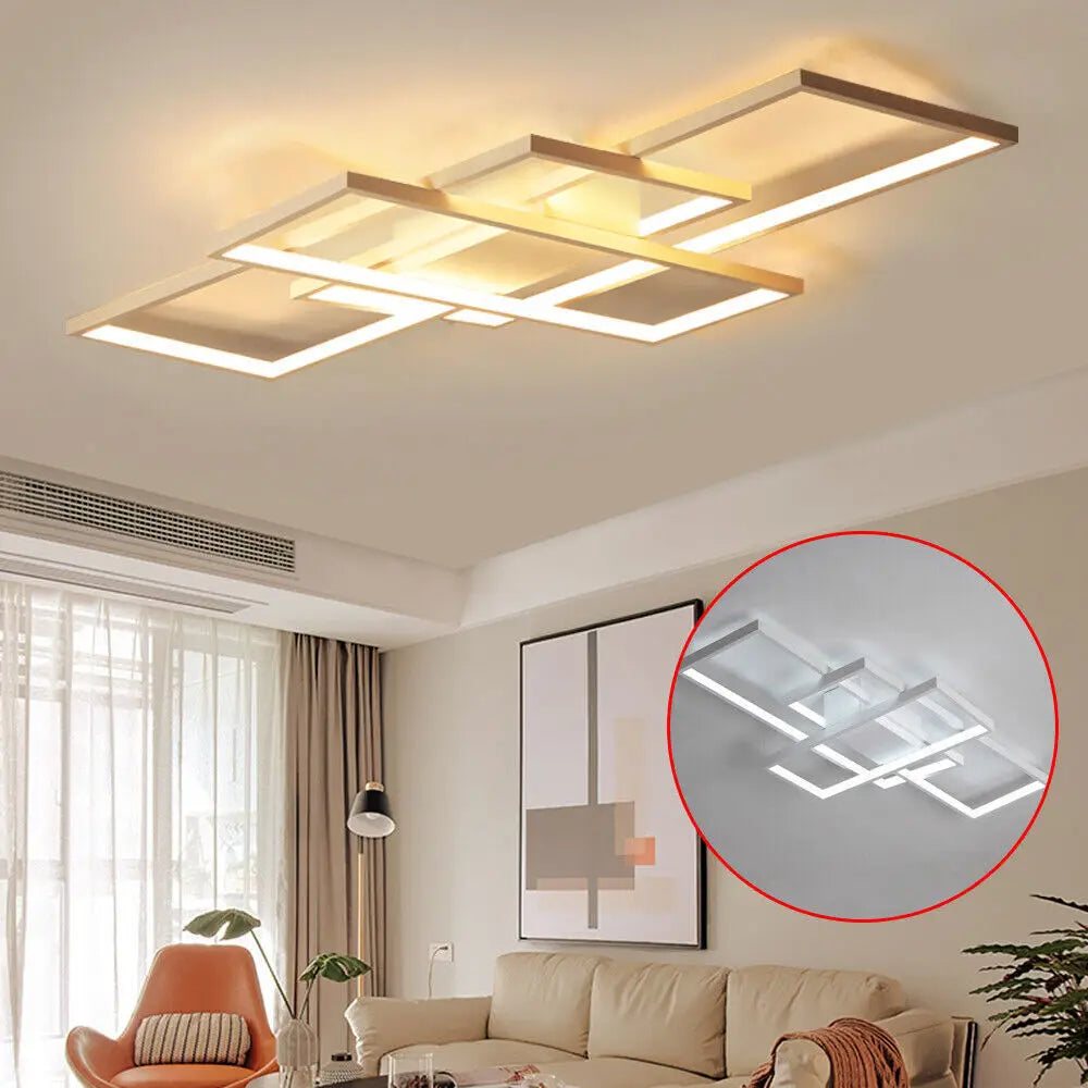 LOYALHEARTD Modern LED Square Ceiling Light Dimmable With Remote