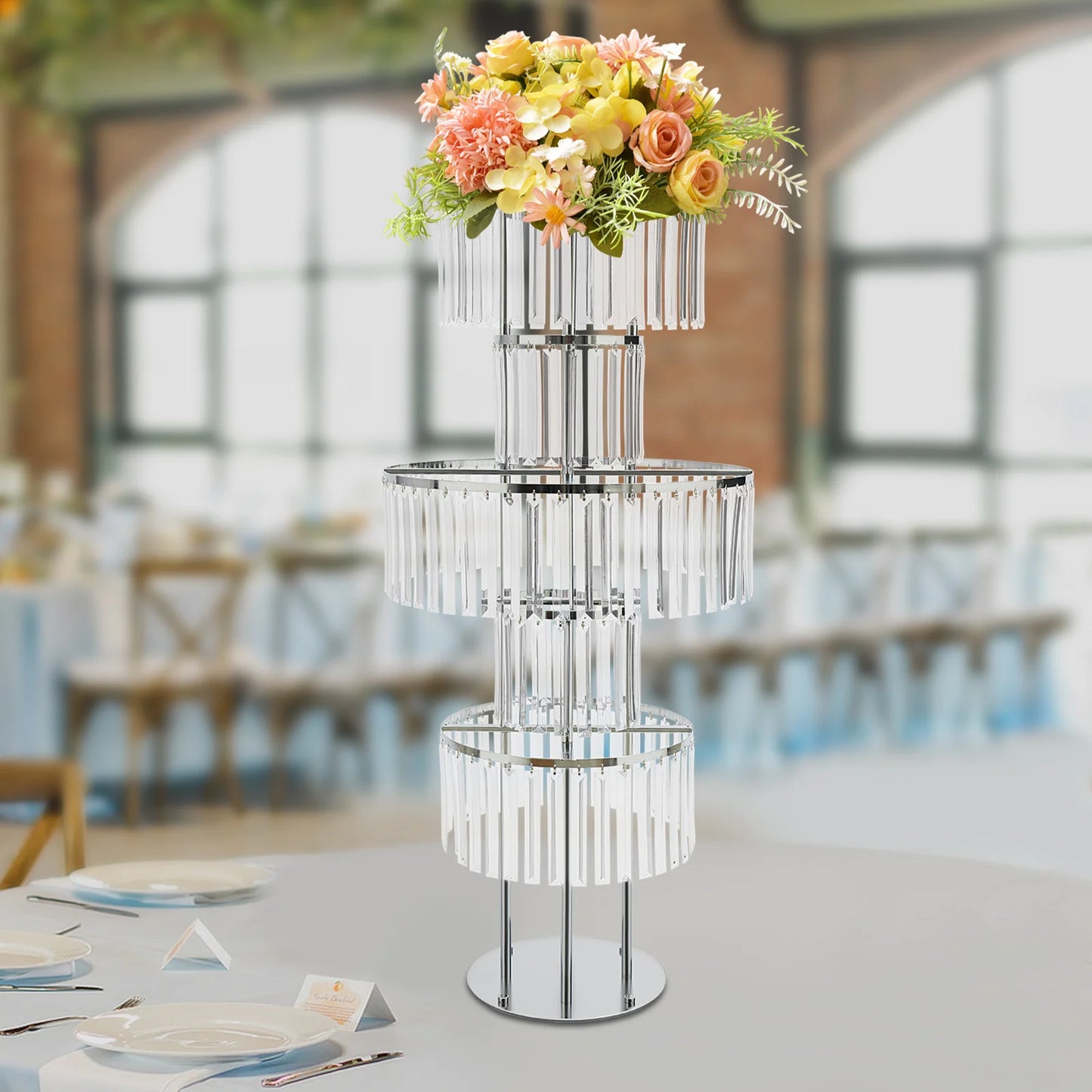 Five-Tier Acrylic Wedding Centerpiece Stand for Flowers