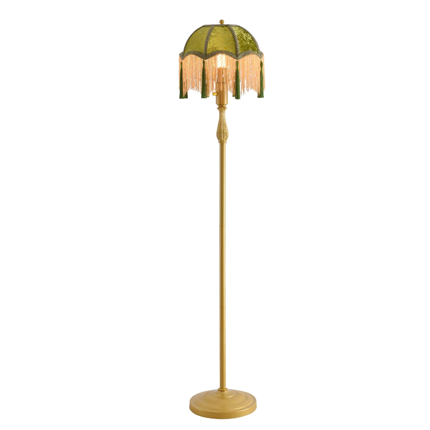 Retro Tassel Floor Lamp With Adjustable LED Night Light