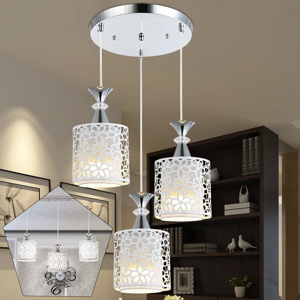 Petal LED Pendant Light E27 Three-Light Ceiling Chandelier