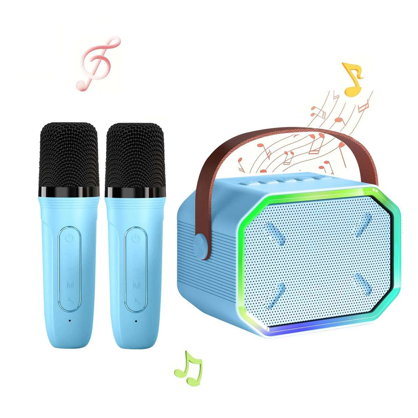 RIVGOTCN Mini Bluetooth Karaoke Machine for Kids Portable Wireless
