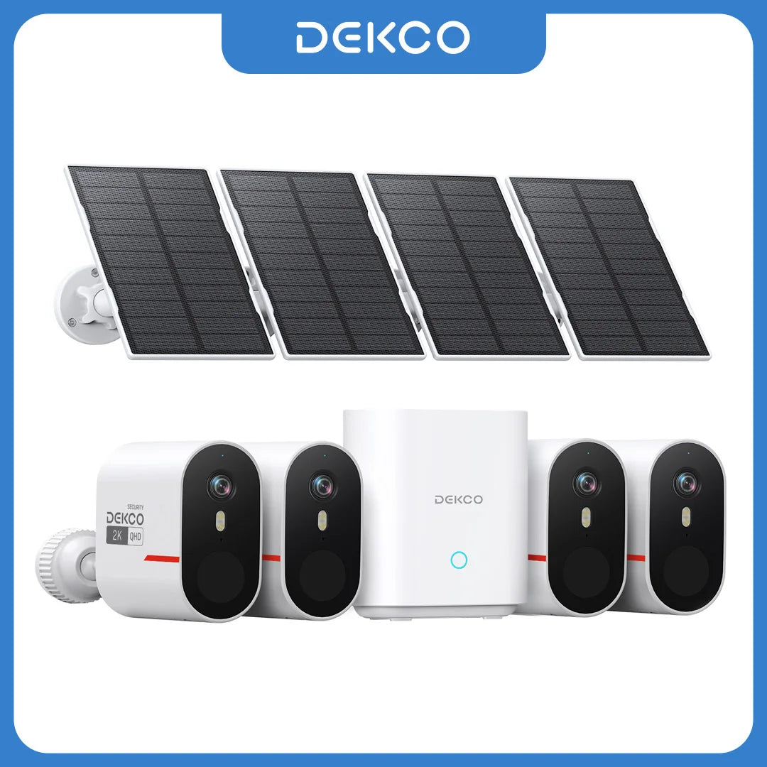 Dekco 3MP Solar WiFi Security Camera System Kit Outdoor