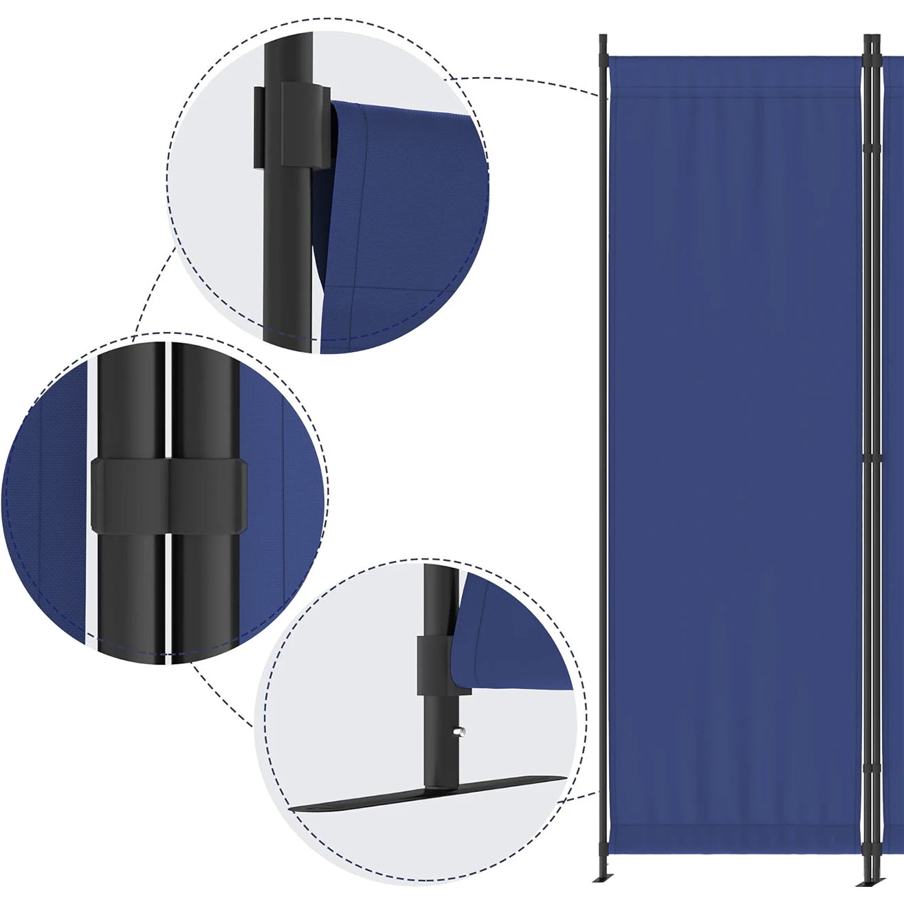 Room Divider 4 Panel Folding Privacy Screen Freestanding