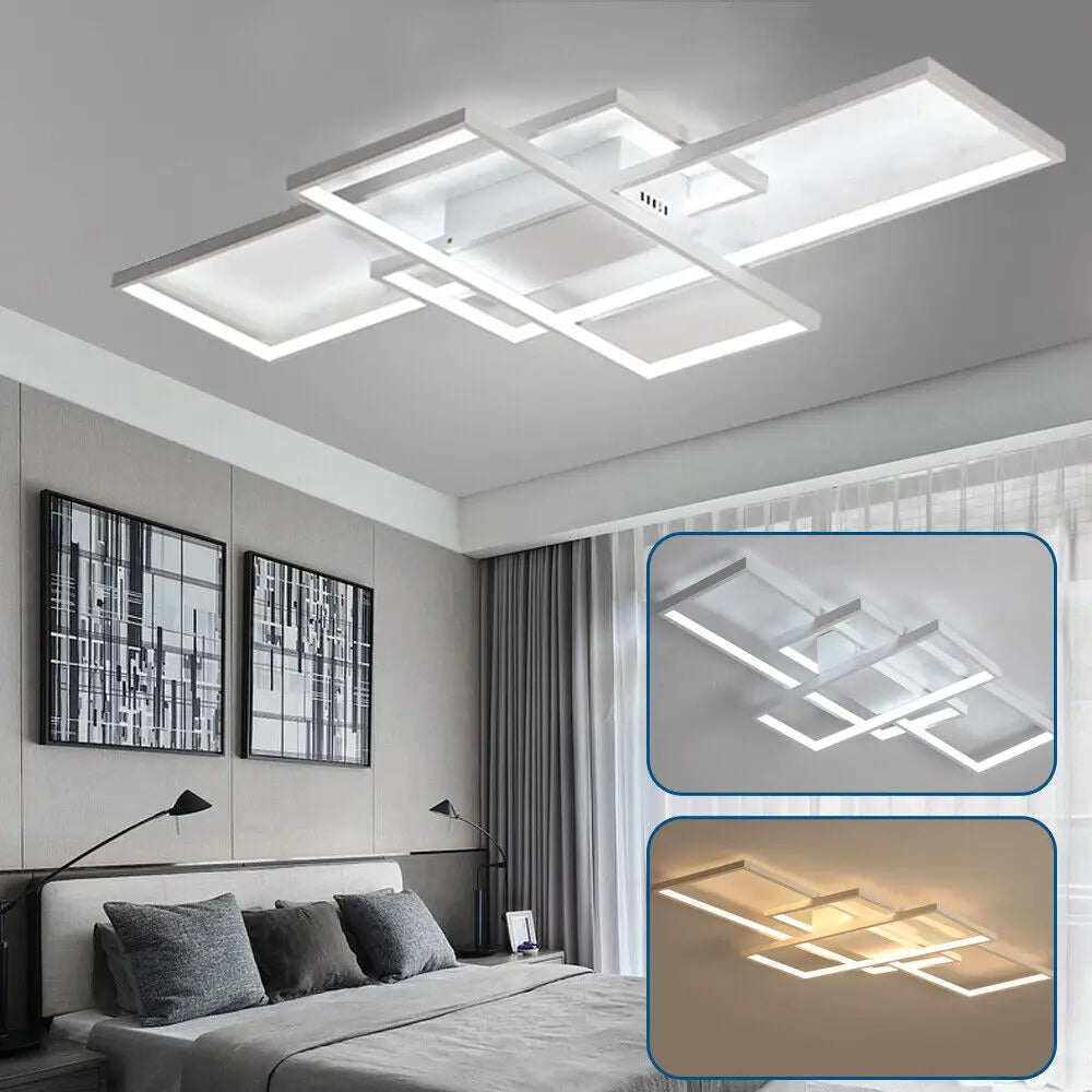 LOYALHEARTD Modern LED Square Ceiling Light Dimmable With Remote