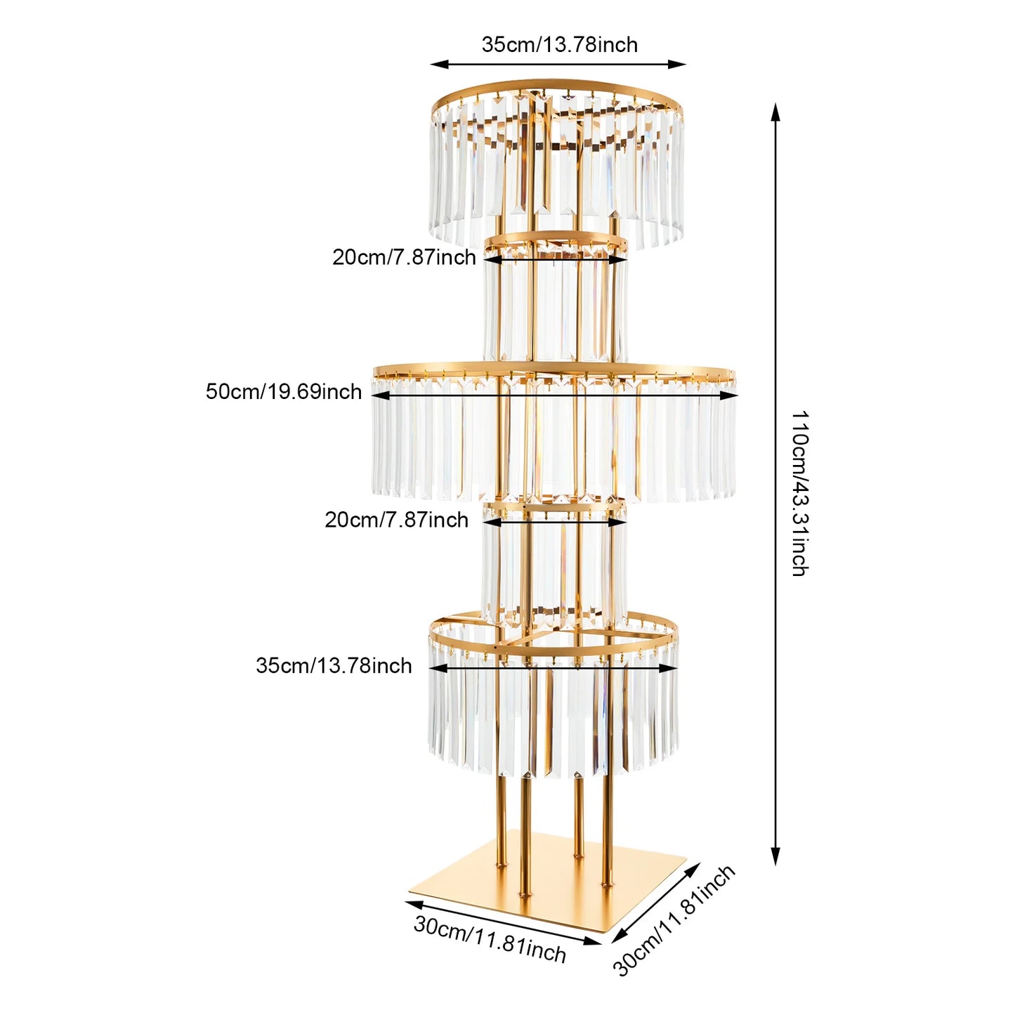 Five-Tier Acrylic Wedding Centerpiece Stand for Flowers