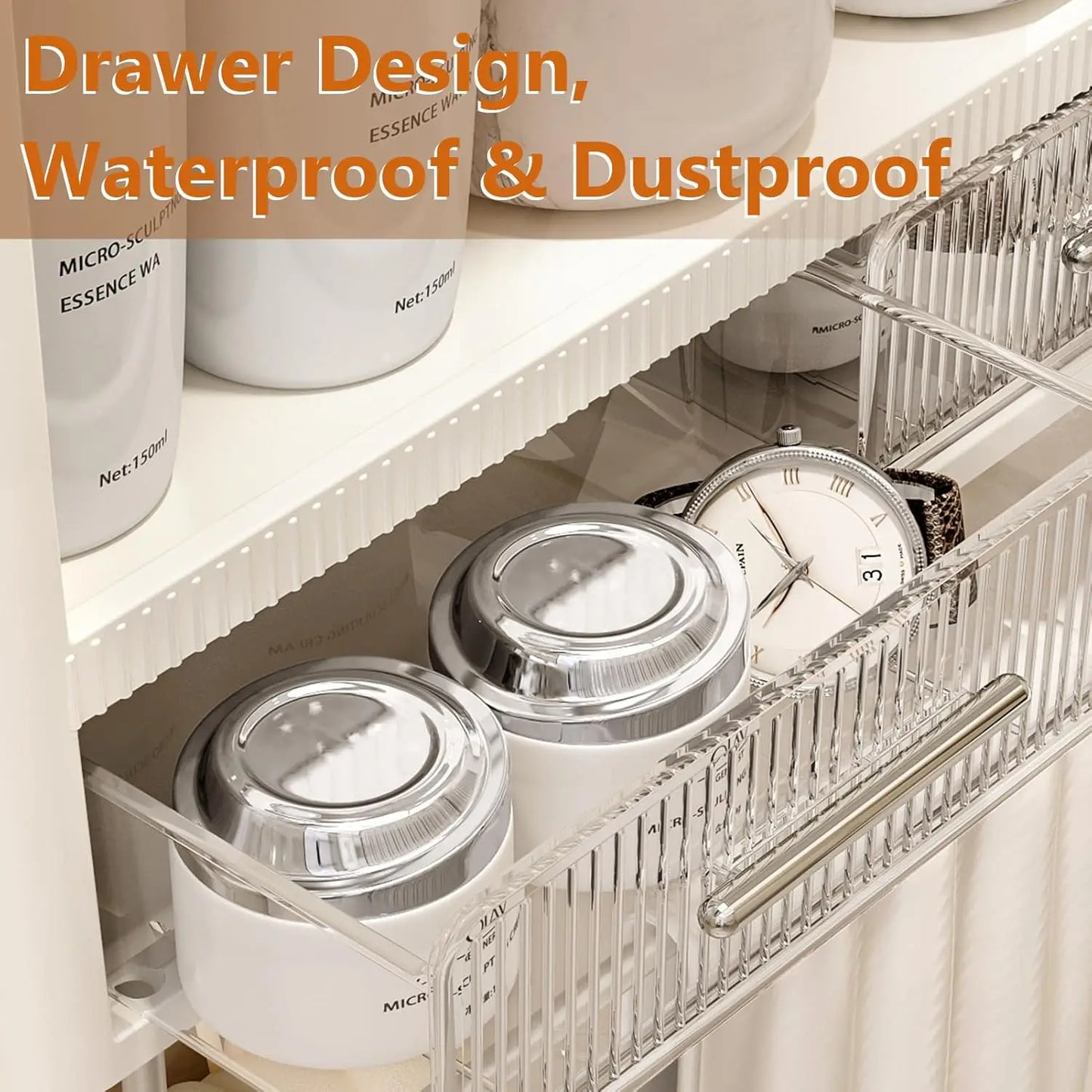 XMSJ Wall Mounted Bathroom Shelves With Drawers And Hooks